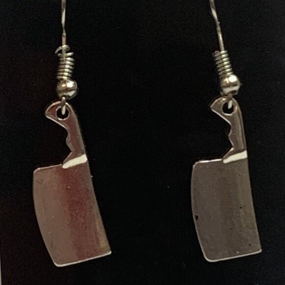 Cleaver Earring, Knife Earring, Cooking Earring, Chef Earring, Halloween Earring - Picture 1 of 6
